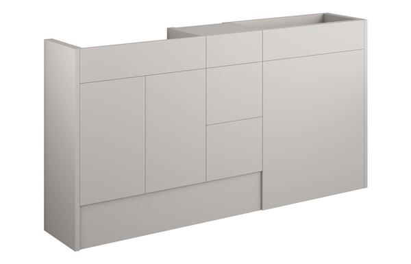 Eden 1536mm Standard Basin  WC & 3 Drawer Unit Pack - Matt Dove Grey (Oak Cab)